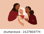 young mother surrounded with... | Shutterstock .eps vector #2127803774