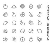set of outline stroke fruit... | Shutterstock .eps vector #191983127