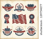 vintage american labels set.... | Shutterstock .eps vector #139754077