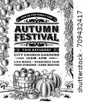 vintage autumn festival poster... | Shutterstock .eps vector #709432417