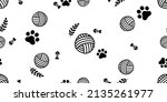 yarn ball seamless pattern dog... | Shutterstock .eps vector #2135261977
