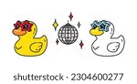 duck vector icon cartoon rubber ...