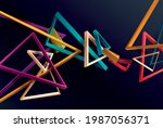 abstract 3d geometric shape of... | Shutterstock .eps vector #1987056371