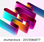 3d colorful curved ribbon.... | Shutterstock .eps vector #2015086877