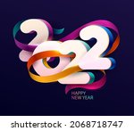 new years 2022. greeting card... | Shutterstock .eps vector #2068718747
