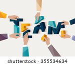 teamwork concept. typographic... | Shutterstock .eps vector #355534634