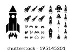rocket icon set | Shutterstock .eps vector #195145301
