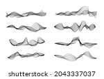 abstract waves from lines.... | Shutterstock .eps vector #2043337037