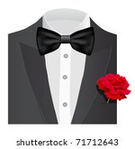 Bow Tie With Rose   Illustration