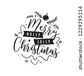 merry christmas. typography.... | Shutterstock .eps vector #1229295214
