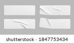 white glued crumpled rectangle... | Shutterstock .eps vector #1847753434