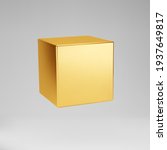 3d gold metallic cube isolated... | Shutterstock .eps vector #1937649817