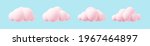 pink 3d clouds set isolated on... | Shutterstock .eps vector #1967464897