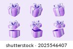 3d purple gift box open and... | Shutterstock .eps vector #2025546407