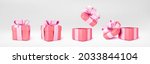 3d red gift boxes open and... | Shutterstock .eps vector #2033844104