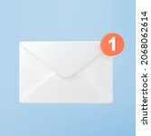 3d white closed mail envelope... | Shutterstock .eps vector #2068062614
