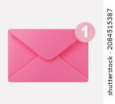 3d closed pink mail envelope... | Shutterstock .eps vector #2084515387