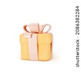 3d orange closed gift box... | Shutterstock .eps vector #2086382284