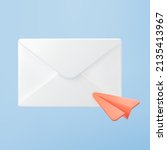 3d white closed mail envelope... | Shutterstock .eps vector #2135413967