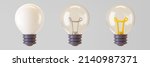 3d white light bulb icon set... | Shutterstock .eps vector #2140987371