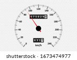 car speedometer at transparent... | Shutterstock .eps vector #1673474977