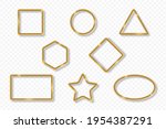 set of gold frames on... | Shutterstock .eps vector #1954387291