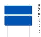 blank blue traffic road sign on ... | Shutterstock .eps vector #557154634