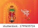 happy durga puja festival... | Shutterstock .eps vector #1799655724