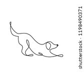 abstract dog. continuous line... | Shutterstock .eps vector #1198490371