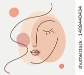 abstract woman face one line... | Shutterstock .eps vector #1408440434
