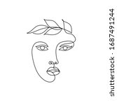one line drawing of beauty... | Shutterstock .eps vector #1687491244