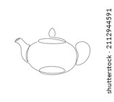continuous line drawing tea pot....