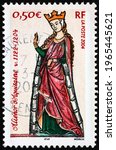 Small photo of FRANCE - CIRCA 2004: a stamp printed in France shows Queen Eleanor of Aquitaine (1122-1204), was queen consort of France and England, circa 2004