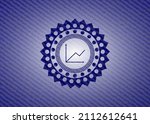 chart icon inside jean or denim ... | Shutterstock .eps vector #2112612641