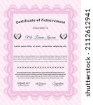 pink sample certificate or... | Shutterstock .eps vector #2112612941