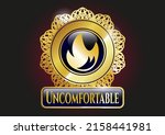 gold badge with fire icon and... | Shutterstock .eps vector #2158441981