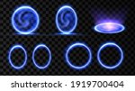 blue magic portal. 3d hologram... | Shutterstock .eps vector #1919700404