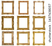 golden frame for paintings ... | Shutterstock . vector #1637638057