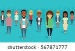 a large group of people. young... | Shutterstock .eps vector #567871777