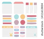 cute paper notes set. paper... | Shutterstock .eps vector #1411613834