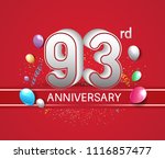 93rd anniversary design red... | Shutterstock .eps vector #1116857477