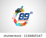 89th anniversary modern design... | Shutterstock .eps vector #1136865167