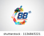 88th anniversary modern design... | Shutterstock .eps vector #1136865221