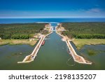 Construction of a canal to the Baltic Sea on the Vistula Spit. Poland