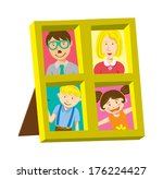 vintage frame with family photo | Shutterstock . vector #176224427