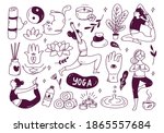 cartoon doodle of woman doing... | Shutterstock .eps vector #1865557684