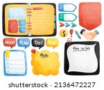 office themed planner and... | Shutterstock .eps vector #2136472227