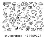 set of cute hand drawn doodle | Shutterstock .eps vector #434469127
