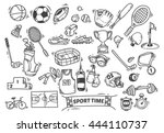 sport themed doodle | Shutterstock .eps vector #444110737