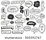 set of cute speech bubble with... | Shutterstock .eps vector #505592767